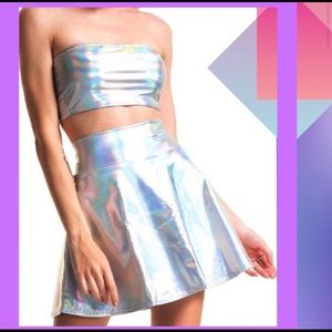Holographic Mini Skirt + Top Set - Halloween